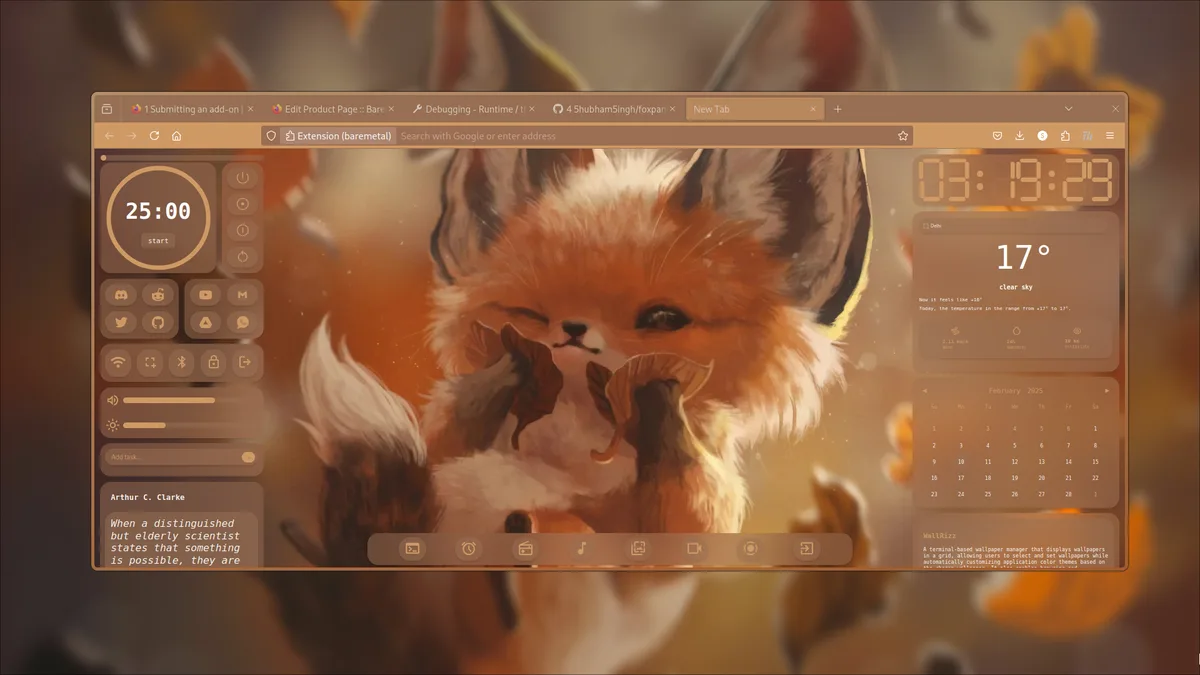 FoxPanel control panel with another theme