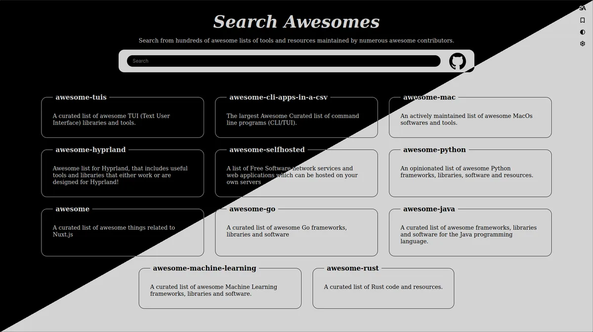 SearchAwesomes search results